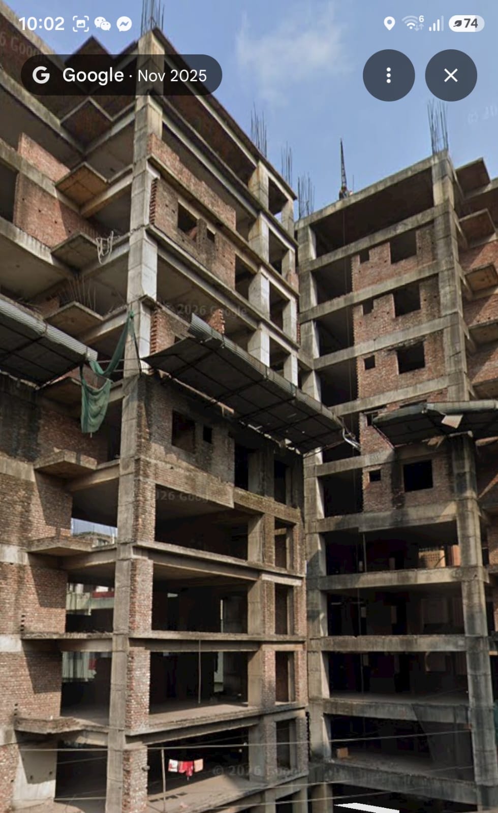 CLIENT-SUPPLIED STREET VIEW · NOV 2025 for 7.5 Katha Commercial Land with Unfinished Building in Mogbazar
